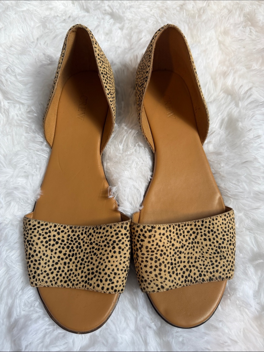 J Crew leather Open-Toe Flats